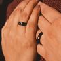 Stainless Steel Couple Black Moon And Sun Promise Ring, thumbnail 3 of 6