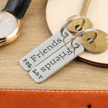 Friendship Gift Pair Of Matching Personalised Keyrings, 4 of 4