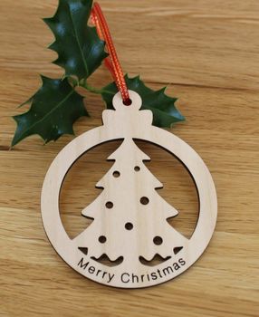 Wooden Christmas Bauble Decorations Can Be Personalised, 3 of 7
