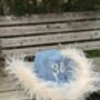 Personalised Denim Cowboy Hat With Ostrich Feather Trim, thumbnail 2 of 3
