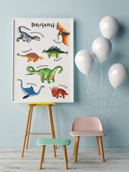 Dinosaurs Print For Nursery Or Playroom, 3 of 4