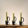 11th Anniversary Gift Hand Forged Steel Dinner Candle Holder, thumbnail 1 of 10