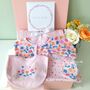 Personalised Floral Pink Baby Girl Outfit Gift Hamper, thumbnail 1 of 9