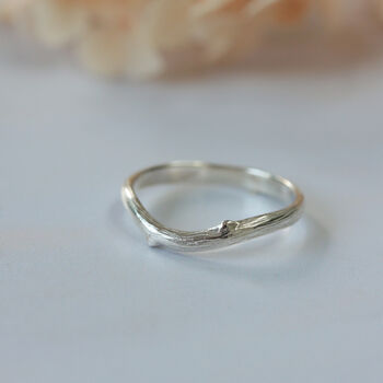Silver Curved Rowan Twig Ring, 3 of 6