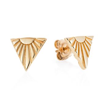 Gold Ray V Ear Studs, 2 of 2