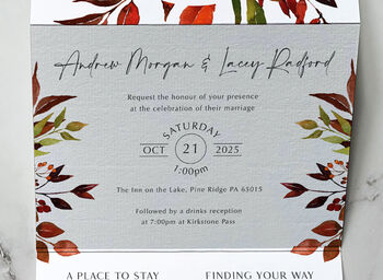 Autumn Floral Wedding Invitation, 4 of 8