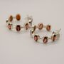 Garnet Sterling Silver Hoop Earrings, thumbnail 4 of 7