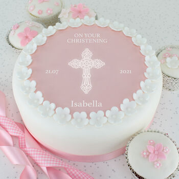 Filigree Cross Christening Or Baptism Cake Topper Kit, 4 of 12