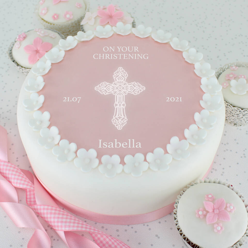 Baptismal Cross – Sheet Cake | C&C Candies