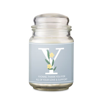 Floral Initial French Vanilla Jar Candle, 5 of 5