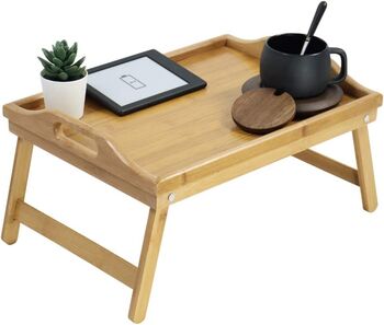 Foldable Serving Bamboo Bed Tray Table, 4 of 7