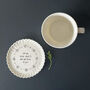 East Of India Porcelain Scallop Coaster Gift With Quote 'Let Me Drink About It', thumbnail 4 of 4