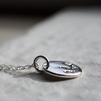 Personalised Handstamped Initial And Date Disc Necklace, 6 of 12