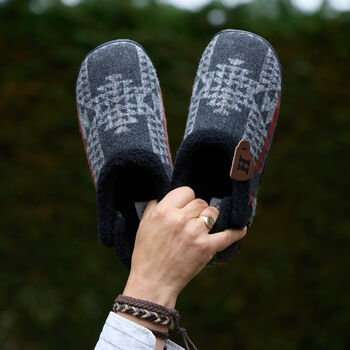 Mitch Aztec Patterned Mens Slippers Indoor/Garden Shoes, 2 of 12