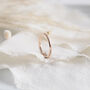 Star Engraved Rounded Ring Band In Solid Rose Gold, thumbnail 4 of 7