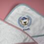 Baby Name Embroidered Bath Towel With Sailor Bear, thumbnail 2 of 4