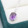 Genuine Amethyst Crystal Oval Necklace, thumbnail 1 of 12
