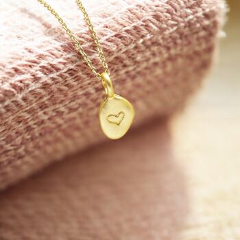 Organic Gold Plated Nugget Heart Pendant, 2 of 9