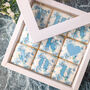 Thank You Biscuits Gift Box, Blue Floral, Nine Pieces, thumbnail 4 of 10