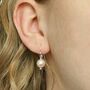 Blush Pink Fresh Water Pearl Drop Earrings, thumbnail 2 of 3
