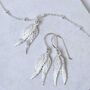 Sterling Silver Angel Wings Dangly Earrings, thumbnail 4 of 5