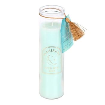 White Sage Tube Candle With Clear Quartz Crystals, 2 of 3