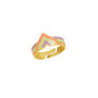 Enamel Pink Four Color Sterling Silver Arrow Band Ring, thumbnail 5 of 5