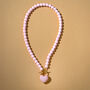 Pink Bead And Heart Toggle Necklace, thumbnail 3 of 6