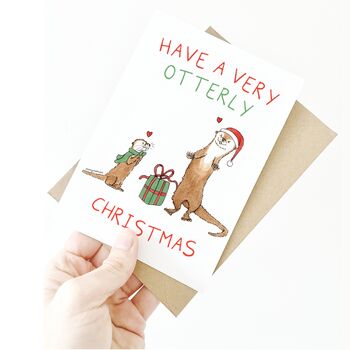Otter Christmas Card 'A Very Otterly Christmas', 4 of 5