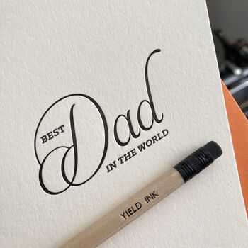 'Best Dad' Letterpress Fathers Day Card, 2 of 3