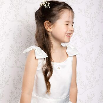 Kids Sterling Silver Daisy And Freshwater Pearl Charms Necklace, 3 of 6