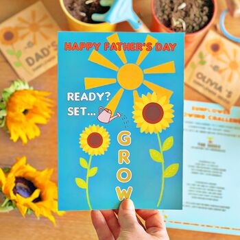 Personalised Sunflower Competition Father's Day Card, 2 of 6