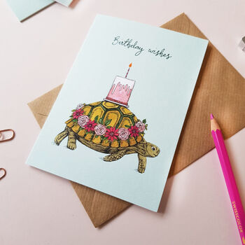 'Birthday Wishes' Tortoise Card, 2 of 2