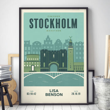 Personalised Stockholm Marathon Print, Unframed, 2 of 7