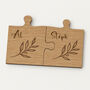 Personalised Oak Jigsaw Coaster Set Custom Couples Gift Anniversary, thumbnail 4 of 4