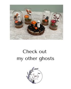 Mini Halloween Ghost On A Log Slice, 4 of 5