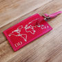 Embossed World Map Personalised Leather Luggage Tag, thumbnail 7 of 9