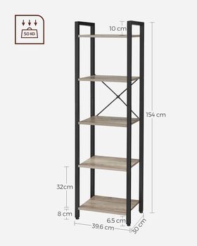 Five Tier Bookcase Standing Display Storage Rack, 12 of 12