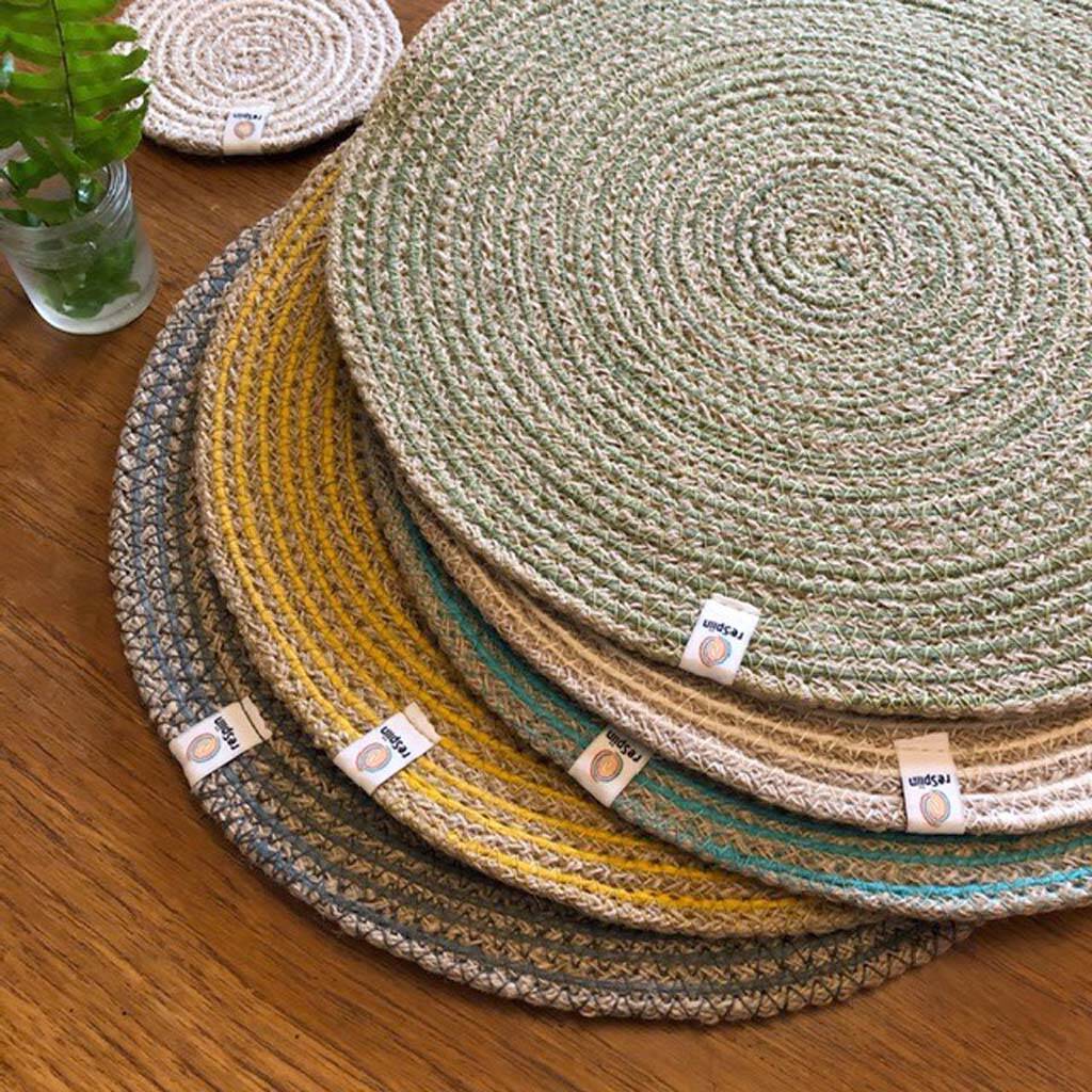 Round Spiral Jute Tablemat By Green Tulip