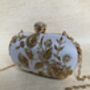 Off White Silk Oval Clutch Bag, thumbnail 4 of 10