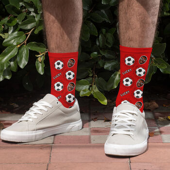 Personalised Lucky Football Photo Socks, 9 of 12