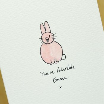 Personalised 'Smiley Bunny' Handmade Card, 4 of 10