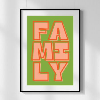 Family Wall Art Print Set Of Two, Bold Typography Home Decor, Unframed, 3 of 7