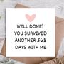 Card For Husband / Partner | Funny Anniversary Card, thumbnail 1 of 3