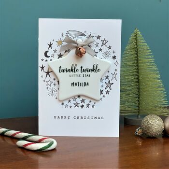Twinkle Twinkle Little Star Card And Star Decoration, 3 of 6