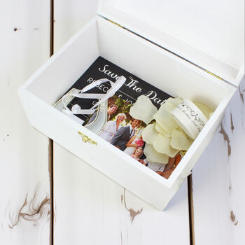 Personalised Fresh Botanical White Wooden Keepsake Box, 6 of 6