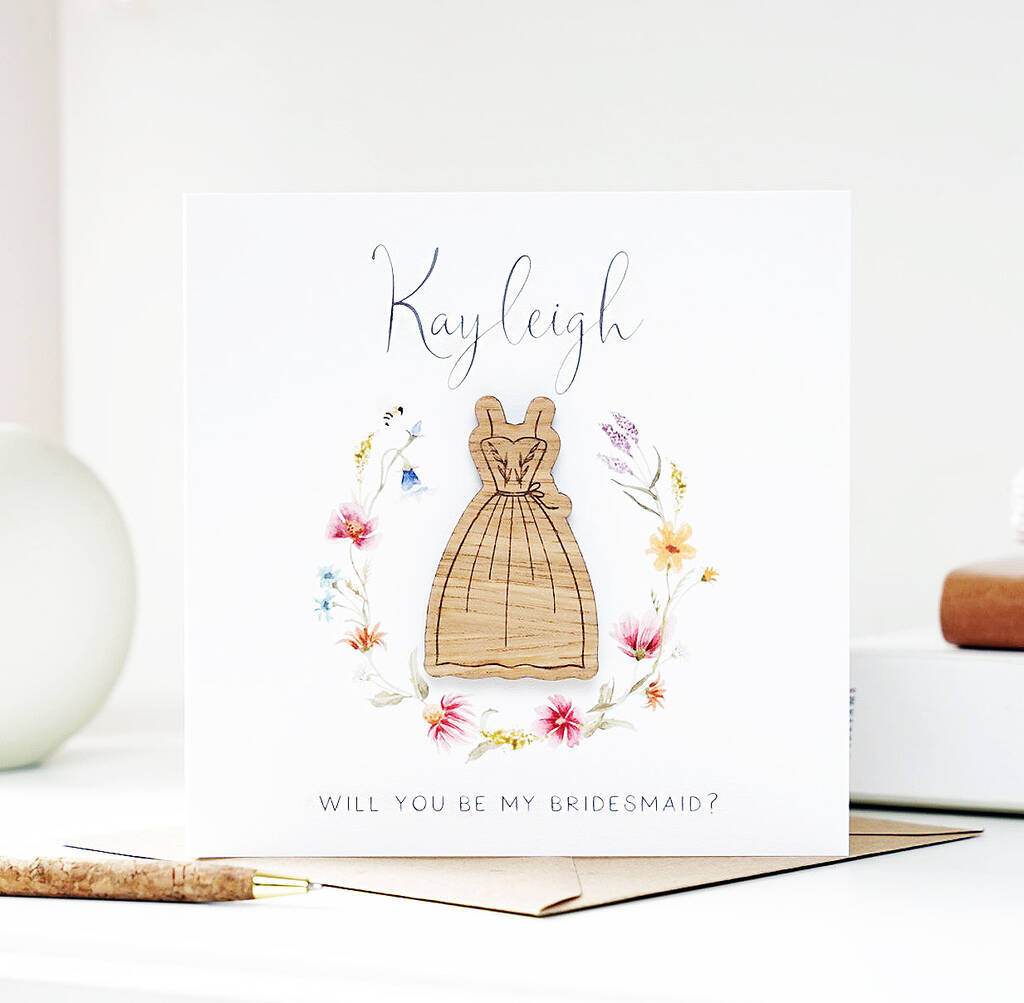 Personalised 'Be My Bridesmaid' Card With Token