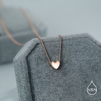 Minimalist Tiny Heart Pendant Necklace In Sterling Silver, 7 of 12