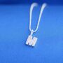 Sterling Sterling Silver Sparkle Initial Letter Charm, thumbnail 4 of 5