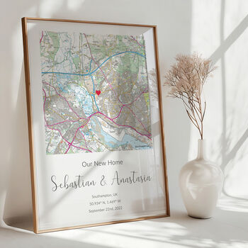 Our New Home Ordnance Survey Explorer Personalised Map Print New Home Gift, 5 of 12
